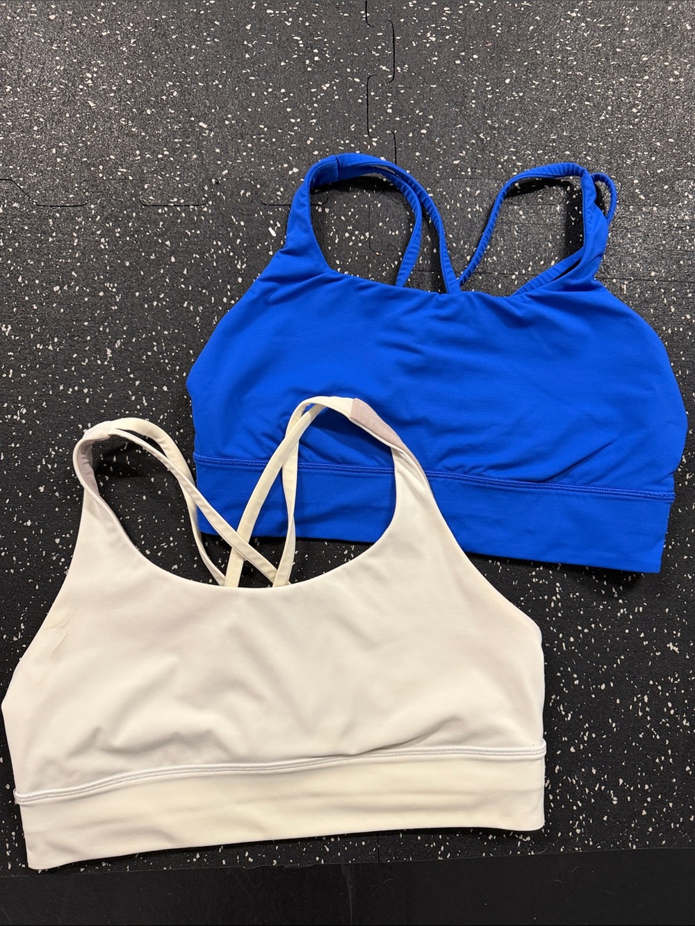 Lululemon Energy Longline Bra Bundle- Size 12 Blue/White